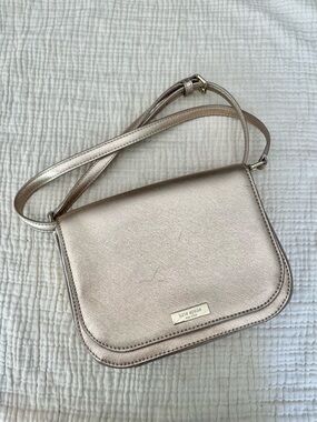 Kate Spade Rose Gold Foldover Crossbody Handbag Purse Bag